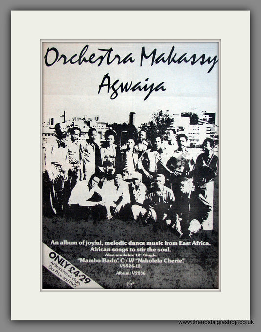 Orchestra Makassy, Aswaiya. Original Advert 1982 (ref AD11925)