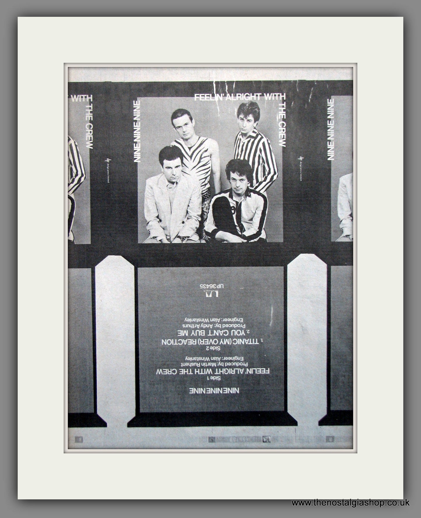 Nine Nine Nine. Feelin' Alright With The Crew. Original Advert 1978 (ref AD11933)