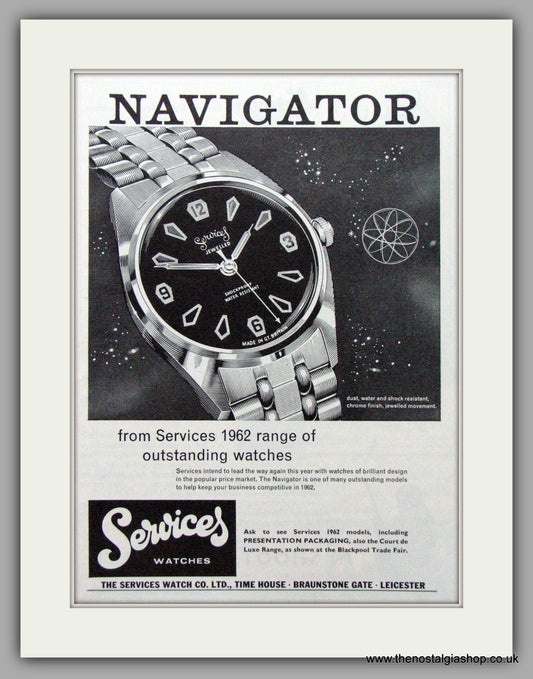 Services Navigator Watches. Original Advert 1962.  (ref AD7543)
