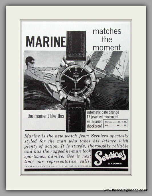 Services Marine Watches. Original Advert 1962.  (ref AD7544)