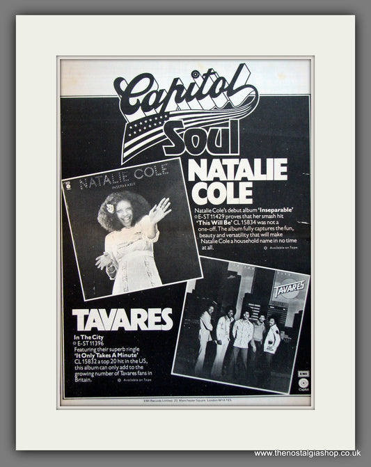 Natalie Cole, Inseparable. Original Advert 1975 (ref AD11940)