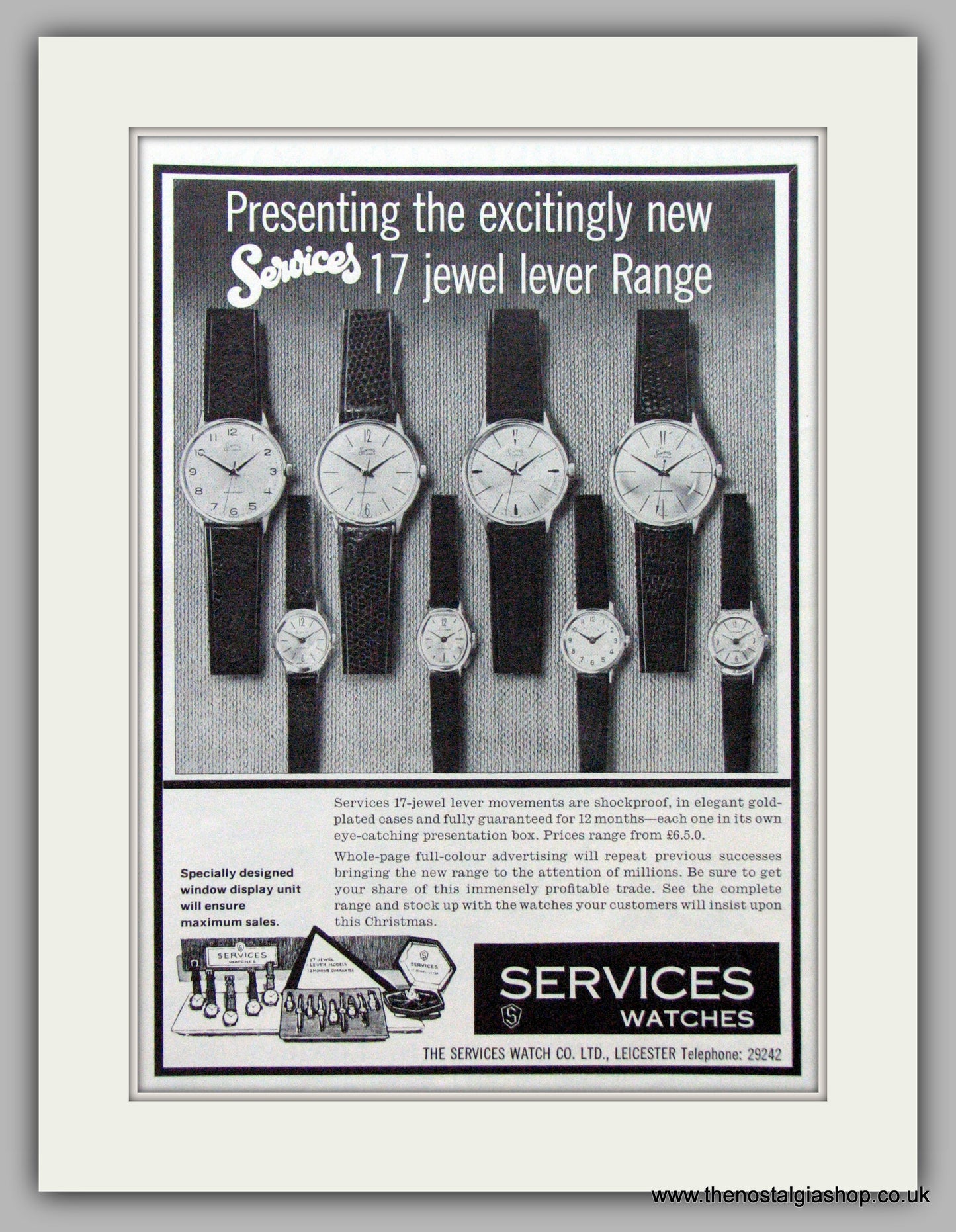 Services Watches. Original Advert 1963.  (ref AD7549)