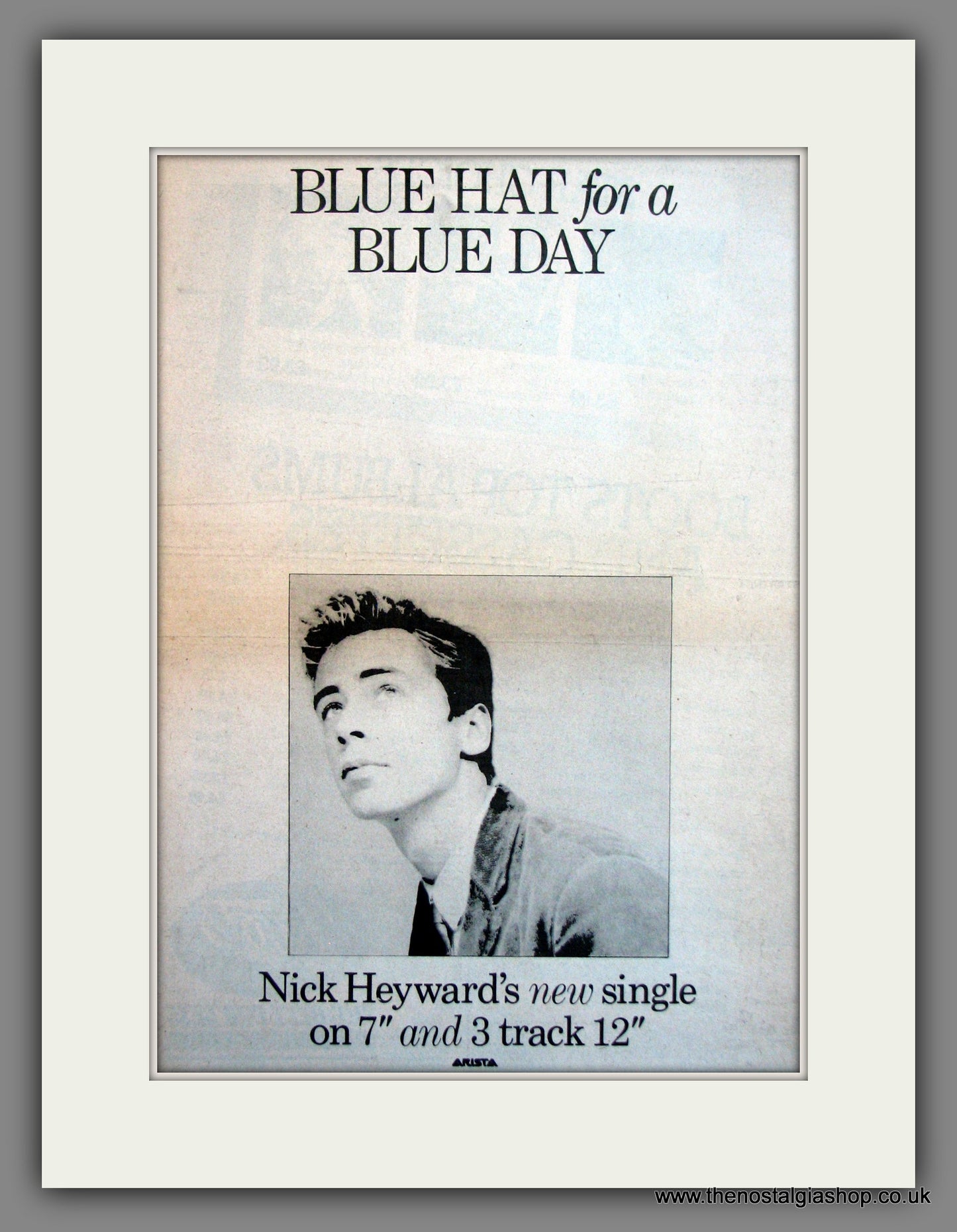 Nick Heyward. Blue Hat For A Blue Day. Original Advert 1983 (ref AD12030)