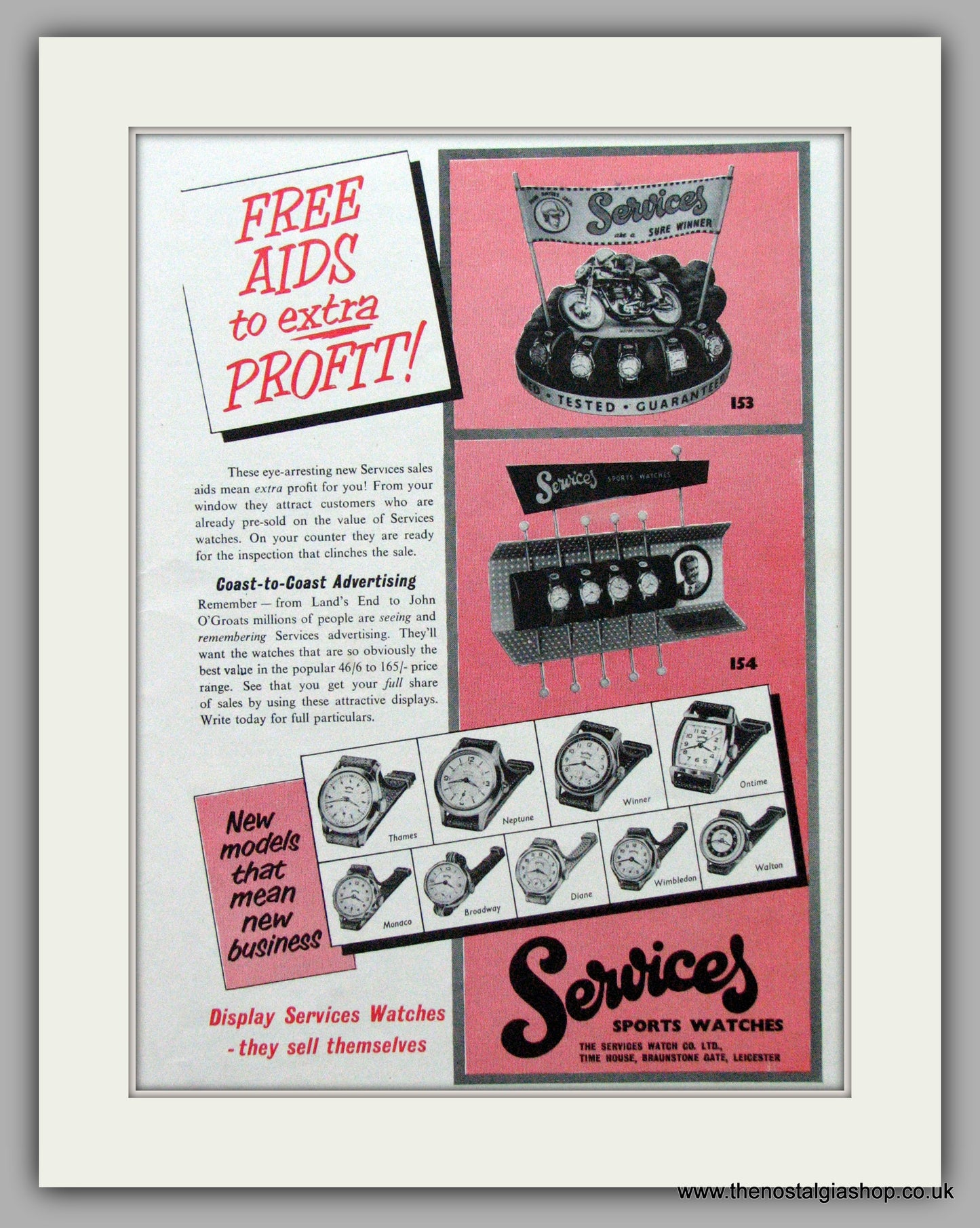 Services Watches. Original Advert 1956.  (ref AD7561)