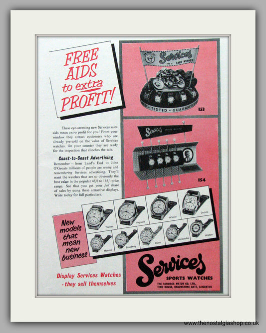 Services Watches. Original Advert 1956.  (ref AD7561)