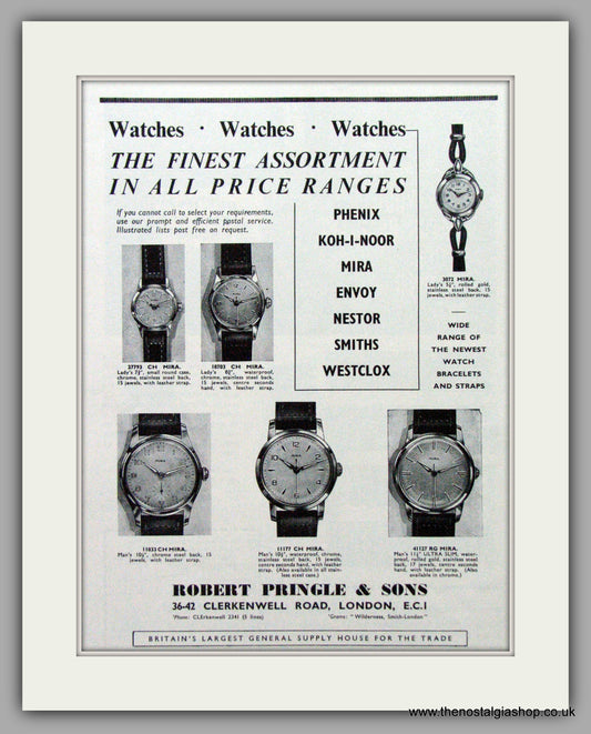 Mira Watches. Original Advert 1961.  (ref AD7567)