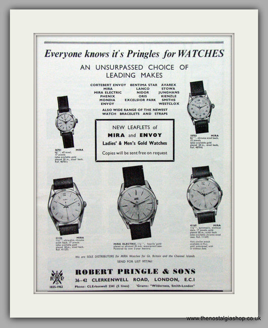 Mira Watches. Original Advert 1963.  (ref AD7572)
