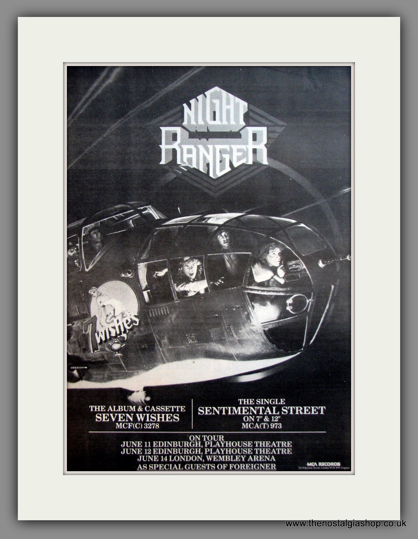 Night Ranger. Seven Wishes. Original Advert 1985 (ref AD12058)