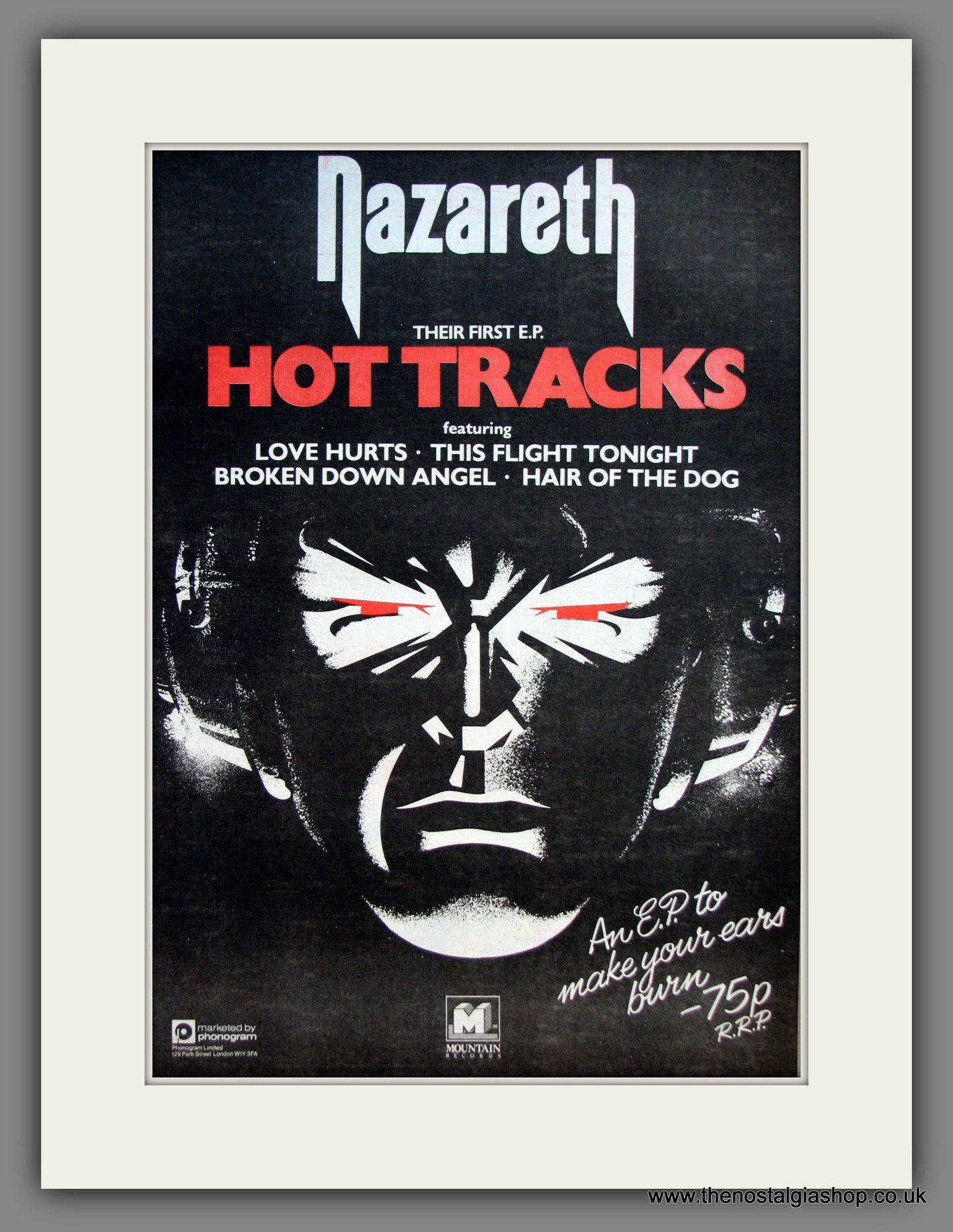 Nazareth. Hot Tracks. Original Advert 1977 (ref AD12092)