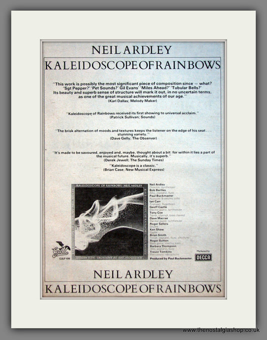 Neil Ardley. Kaleidoscope of Rainbows. Original Advert 1976 (ref AD12076)