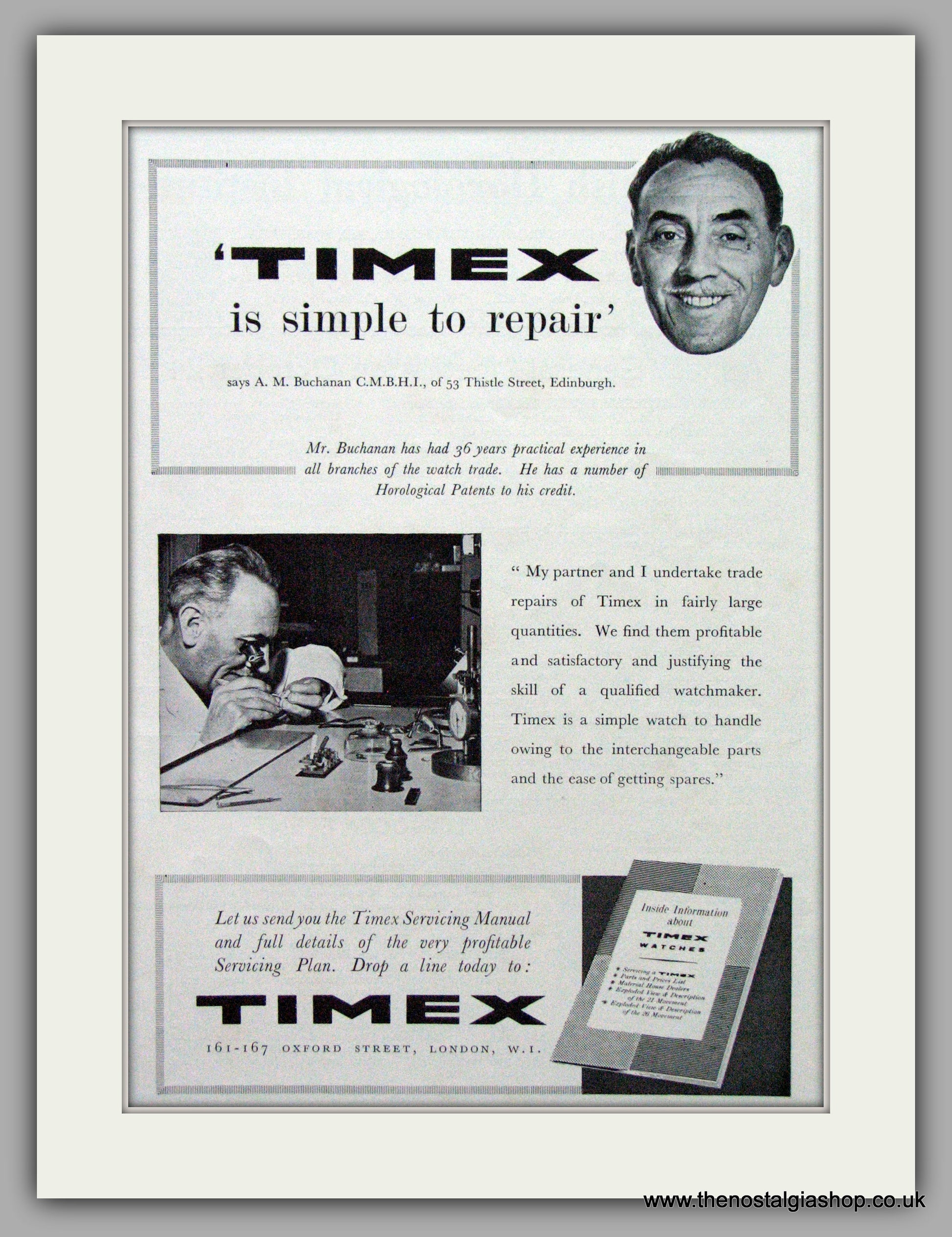 Timex Watches. Set of 3 Original Adverts 1957. (ref AD7611) The