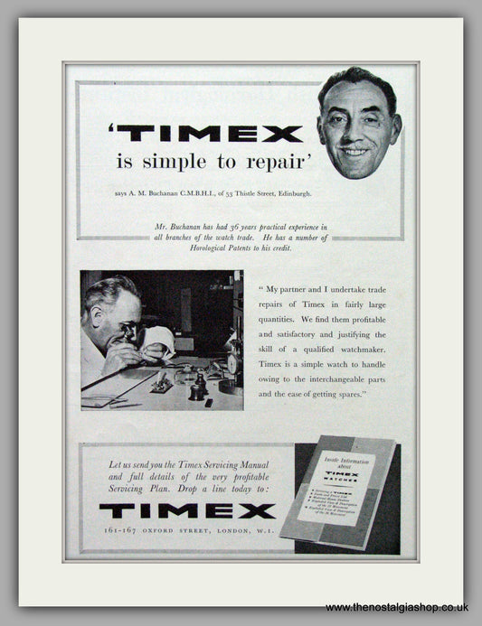 Timex Watches. Set of 3  Original Adverts 1957.  (ref AD7611)