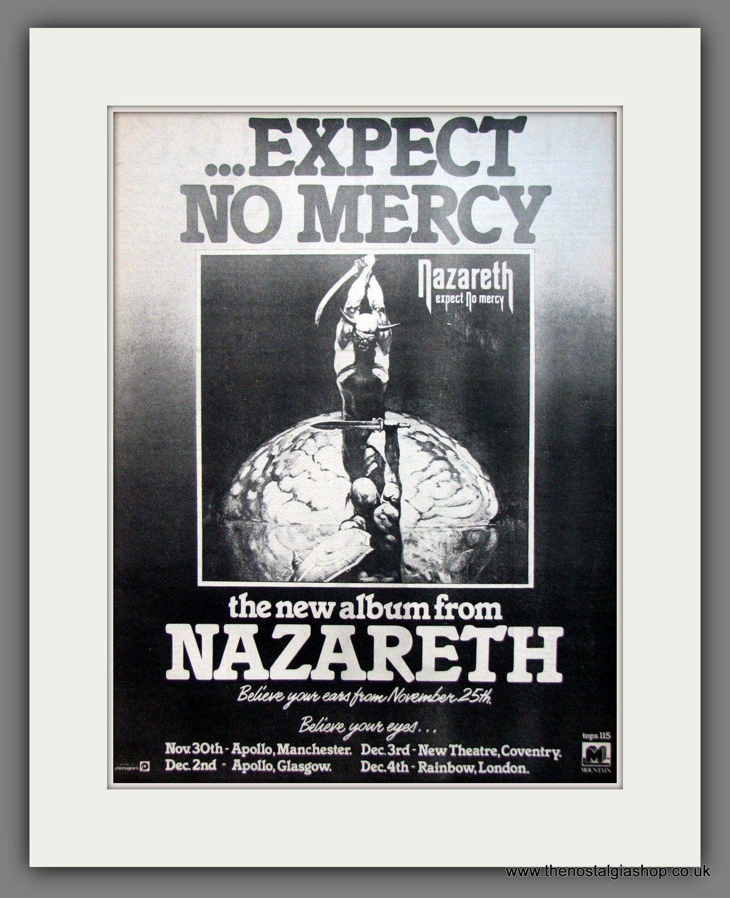 Nazareth. Expect No Mercy. Original Advert 1977 (ref AD12094)
