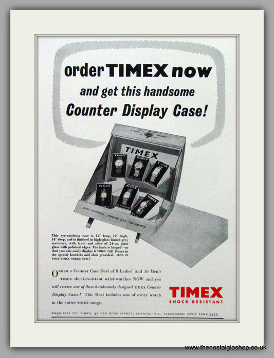 Timex Watches. Original Advert 1954.  (ref AD7612)