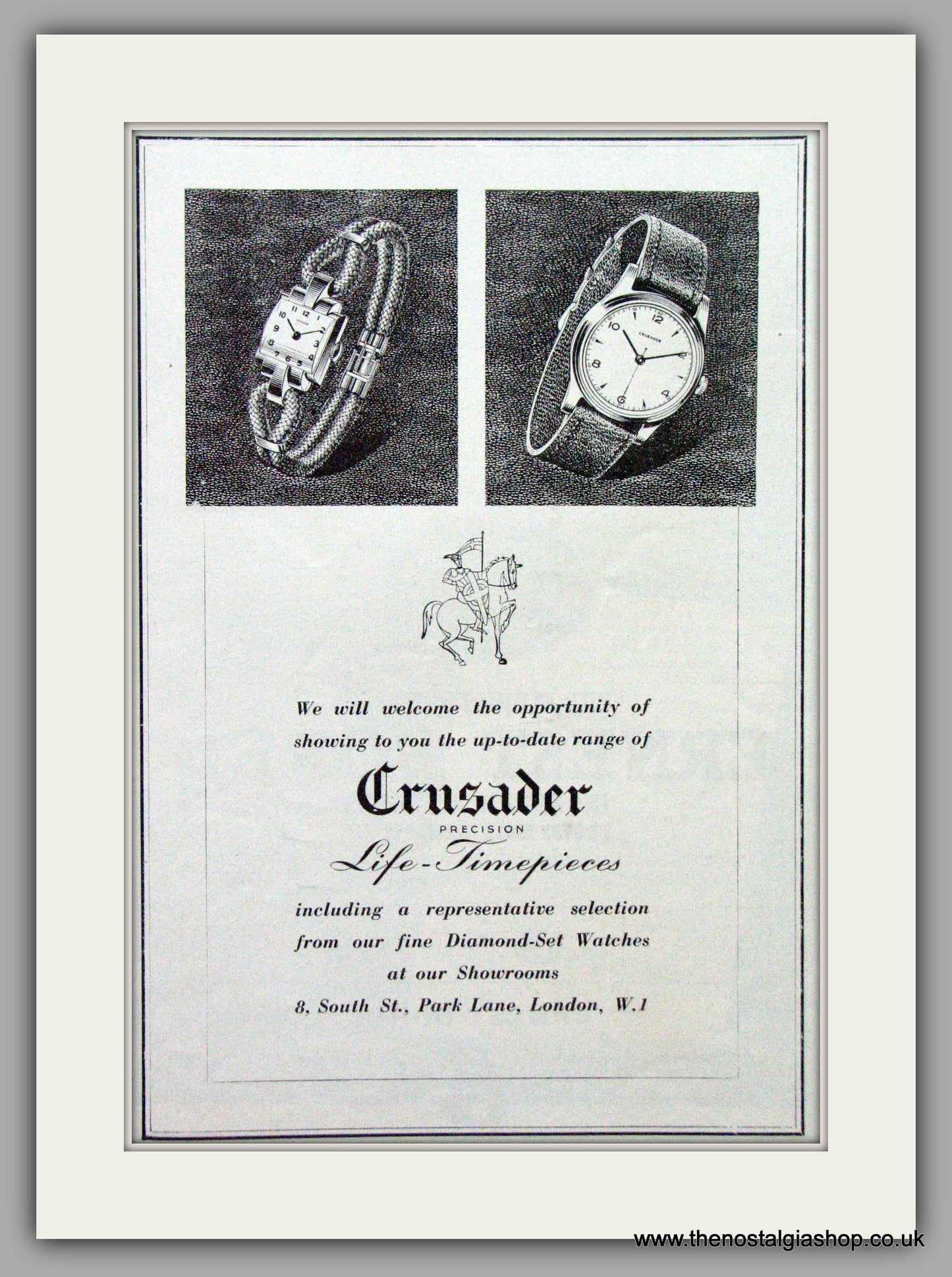 Crusader Watches. Original Advert 1949.  (ref AD7617)