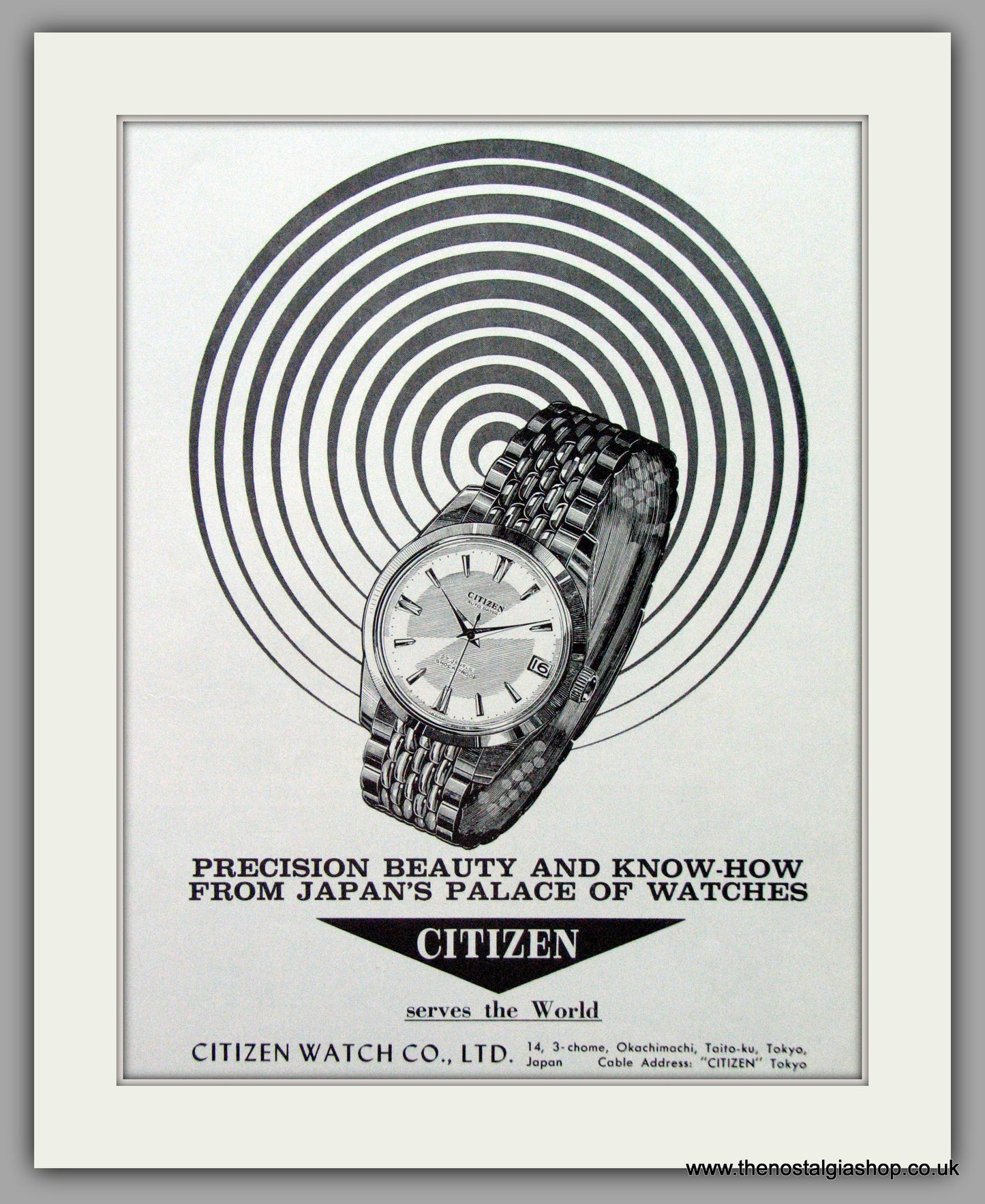 Citizen Watches. Original Advert 1962.  (ref AD7636)