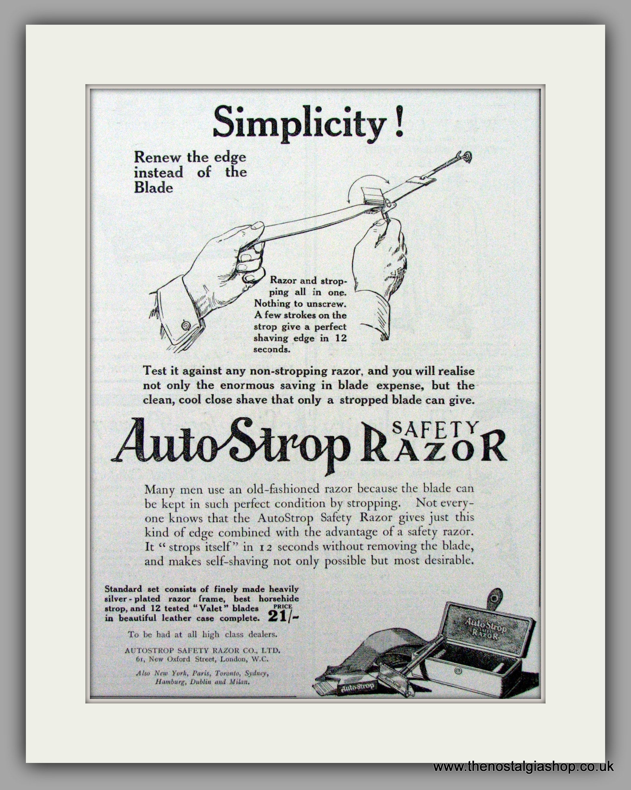 Autostrop Safety Razor. Original Advert 1913 (ref AD7453) – The ...