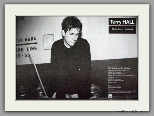 Terry Hall. Ballad of a Landlord. Vintage Advert 1997 (ref AD7497)