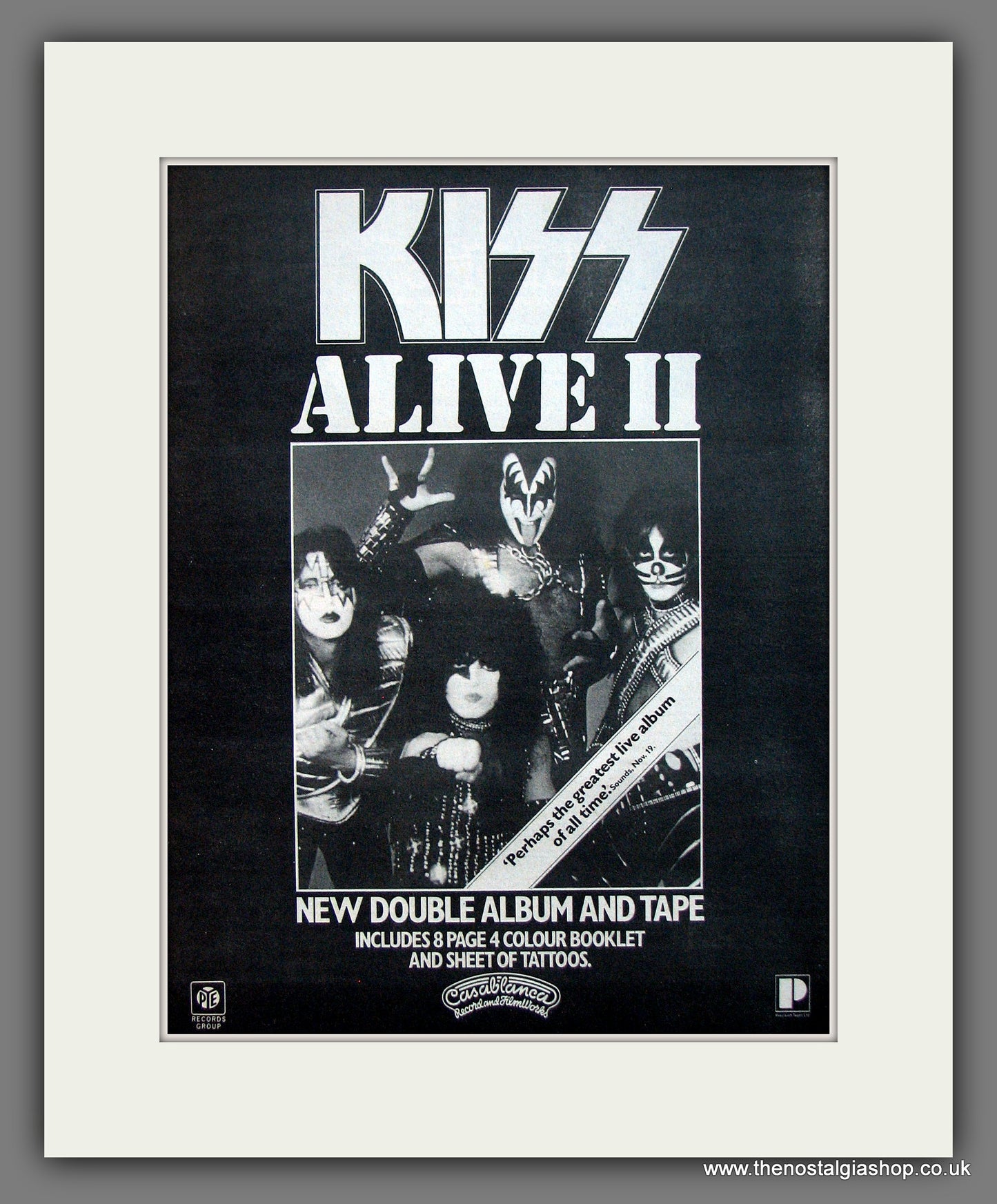 Kiss. Alive II. Original Advert 1977 (ref AD12008)