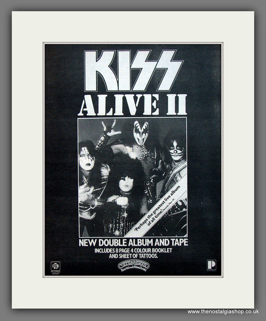 Kiss. Alive II. Original Advert 1977 (ref AD12008)