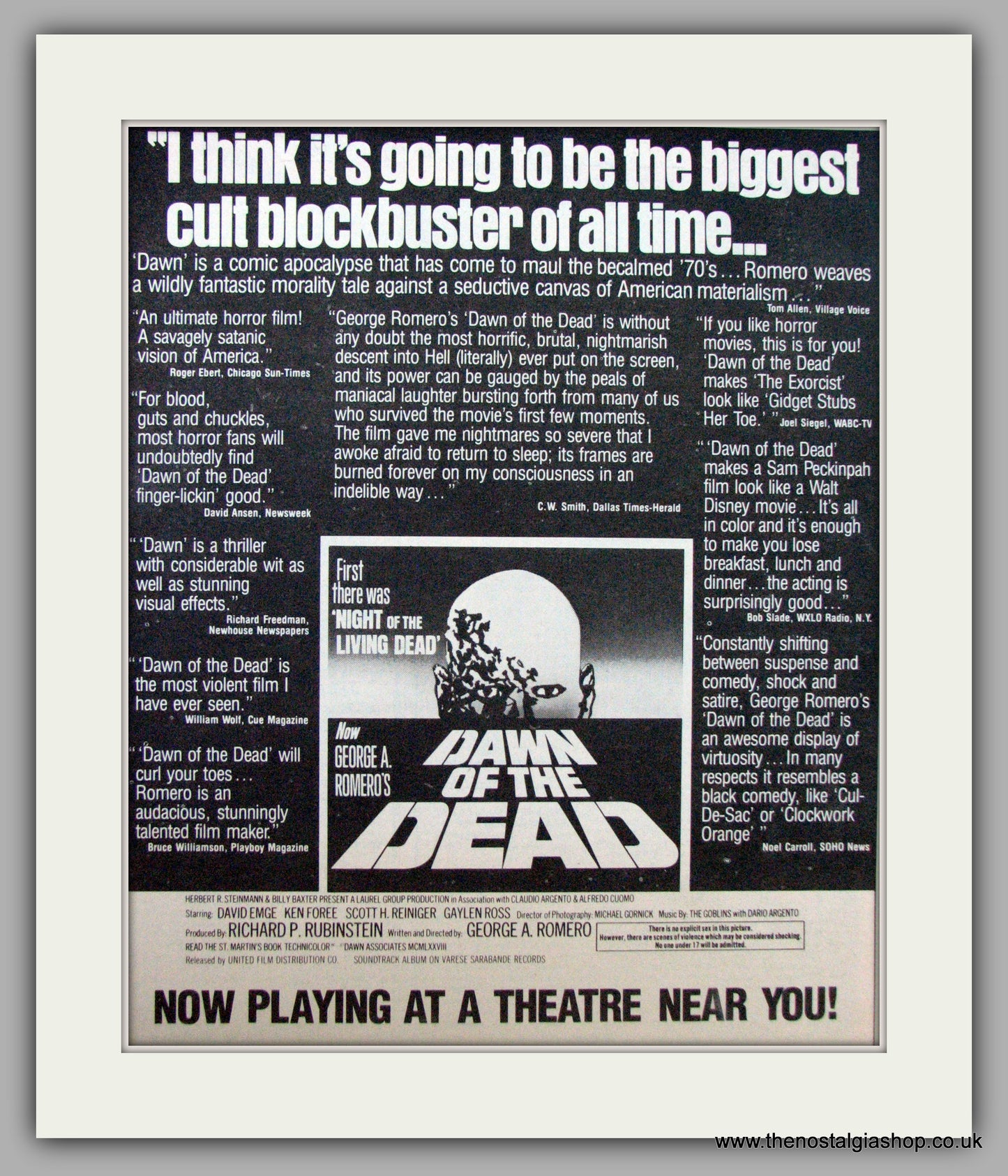 Dawn Of The Dead. Vintage Advert 1979 (ref AD9495)