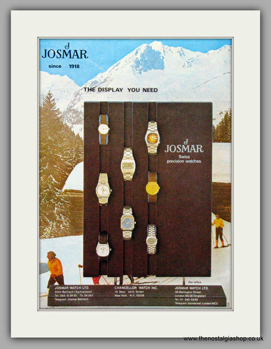 Josmar Watches. Original Advert 1978.  (ref AD7643)