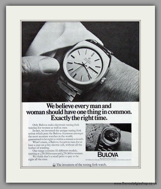 Bulova Accutron Watches. Original Advert 1976.  (ref AD7651)