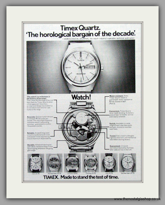 Timex Quartz Watches. Original Advert 1977.  (ref AD7653)