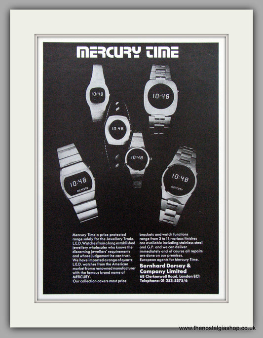 Mercury L.E.D Watches. Original Advert 1976.  (ref AD7656)