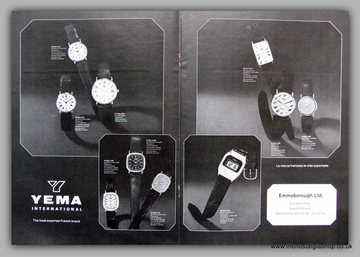 Yema Watches. Original Advert 1979.  (ref AD7665)