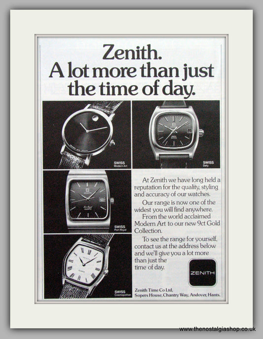 Zenith Watches. Original Advert 1979.  (ref AD7668)