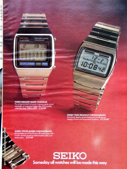 Seiko Watches. Double Original Advert 1979.  (ref AD7679)