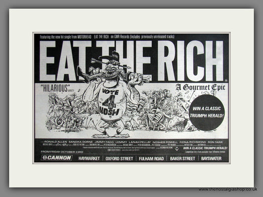 Eat The Rich. 1987 Original Advert (ref AD54884)