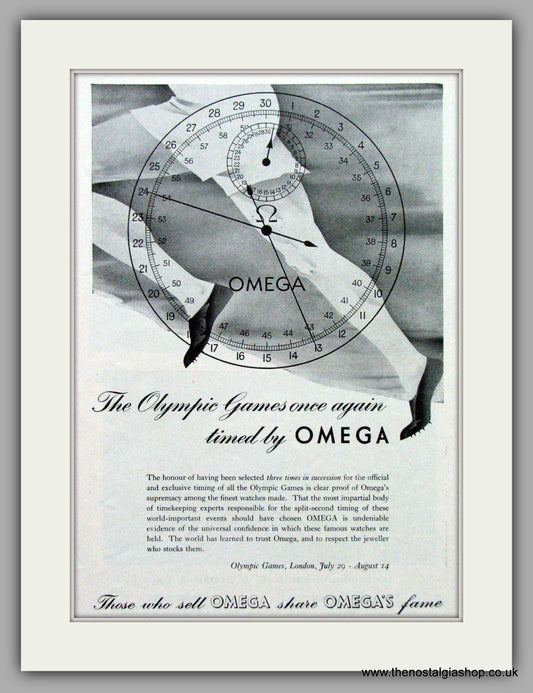 Omega Watches. Original Advert 1948.  (ref AD7697)