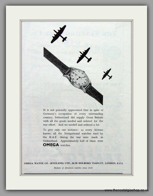 Omega Watches. Original Advert 1946.  (ref AD7699)