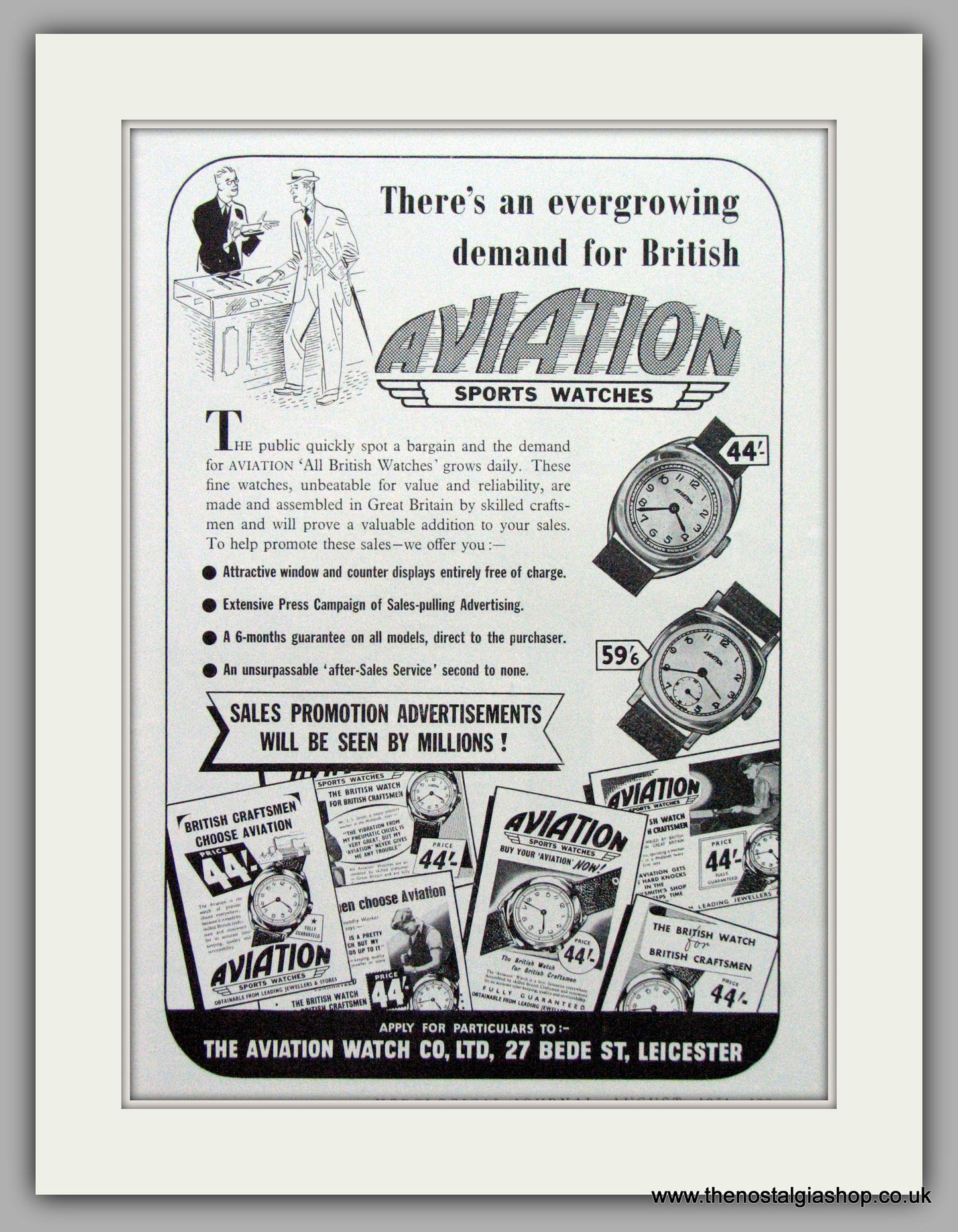 Aviation Watches. Original Advert 1951.  (ref AD7705)