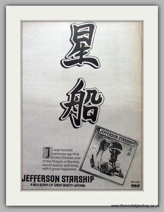 Jefferson Starship. Spitfire. Original Advert 1976 (ref AD9513)