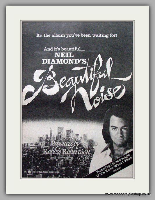 Neil Diamond. Beautiful Noise. Original Advert 1976 (ref AD9516)