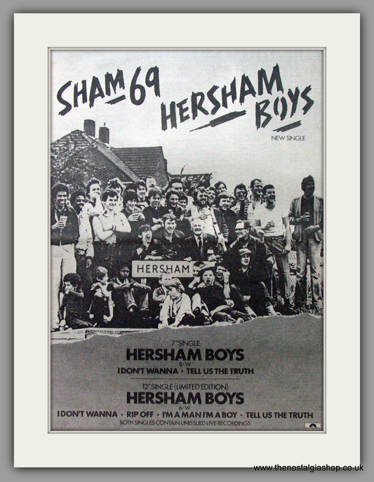 Sham 69 Hersham Boys. Original Advert 1979 (ref AD9518)