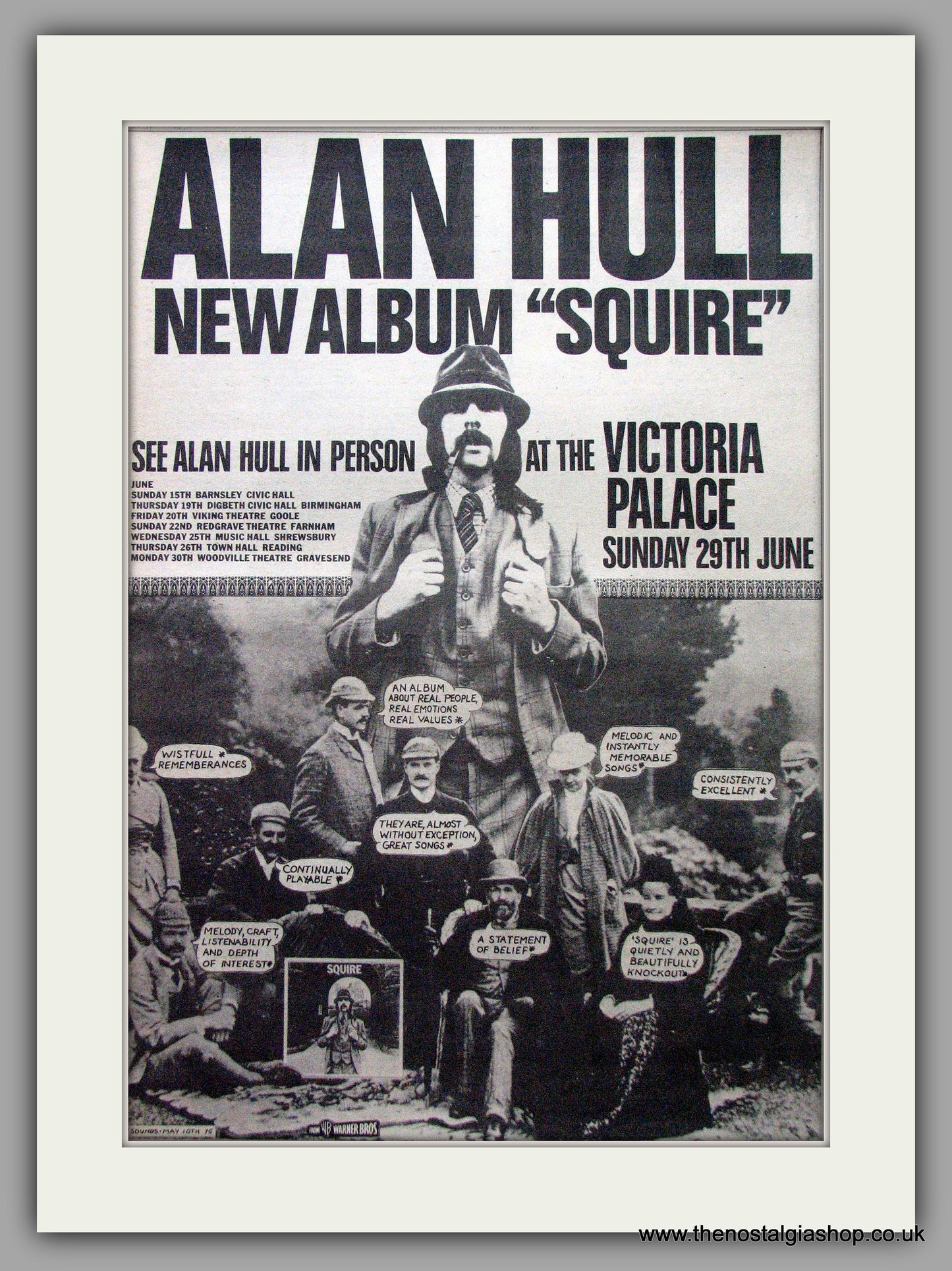 Alan Hull. Squire. Vintage Advert 1975 (ref AD9528)