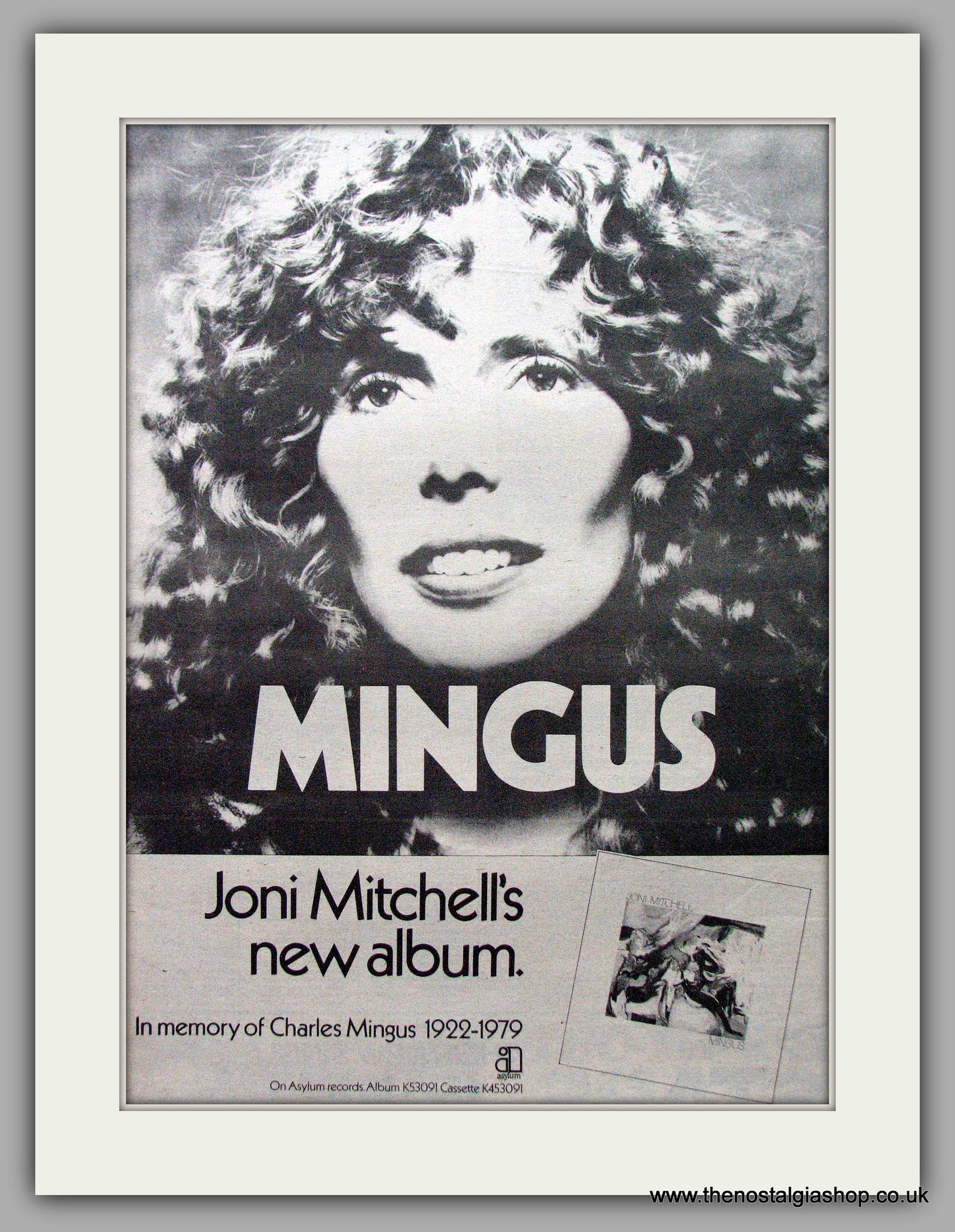 Joni Mitchell. Mingus. Vintage Advert 1979 (ref AD9532)
