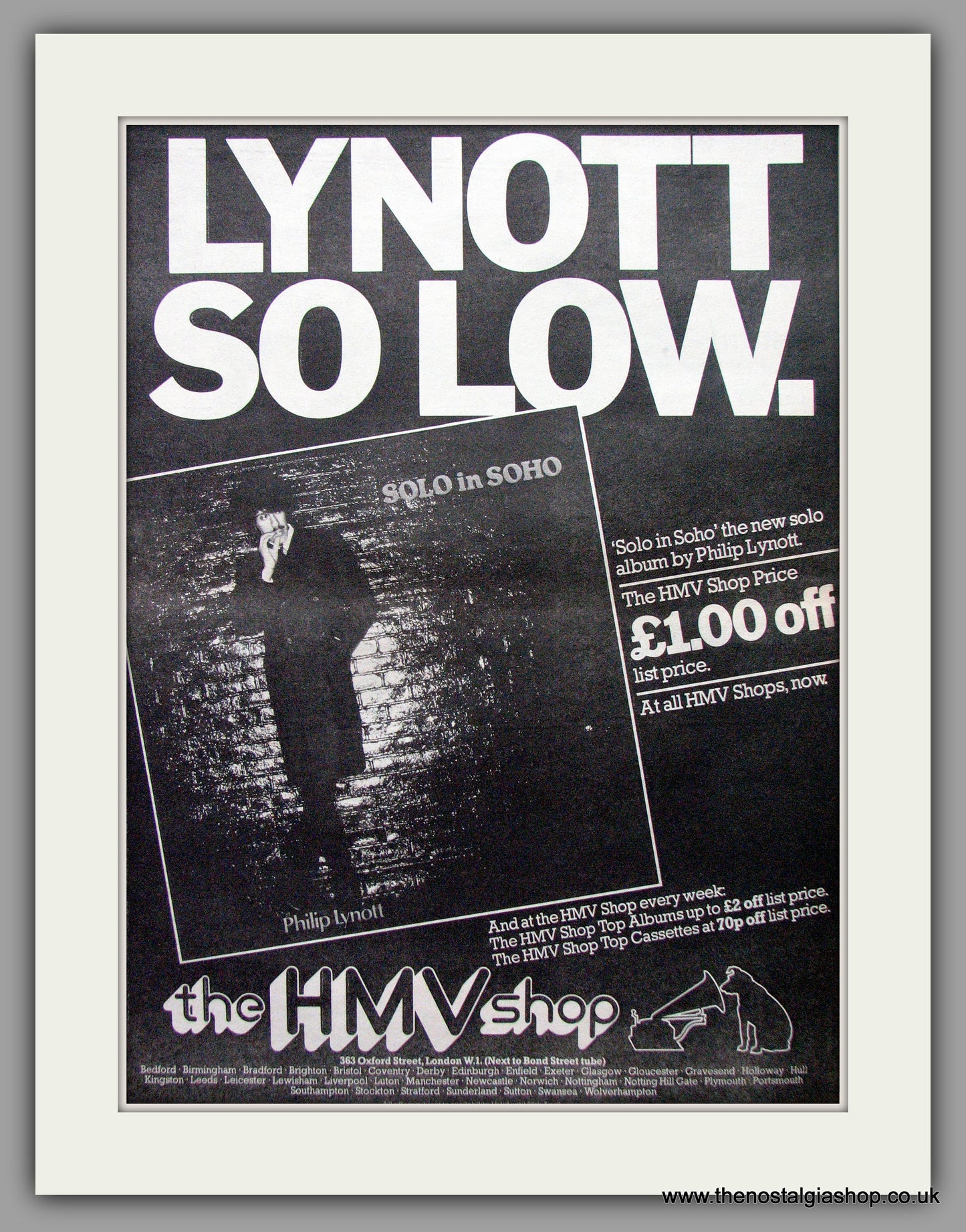 Phil Lynott. So Low. Vintage Advert 1980 (ref AD9539)