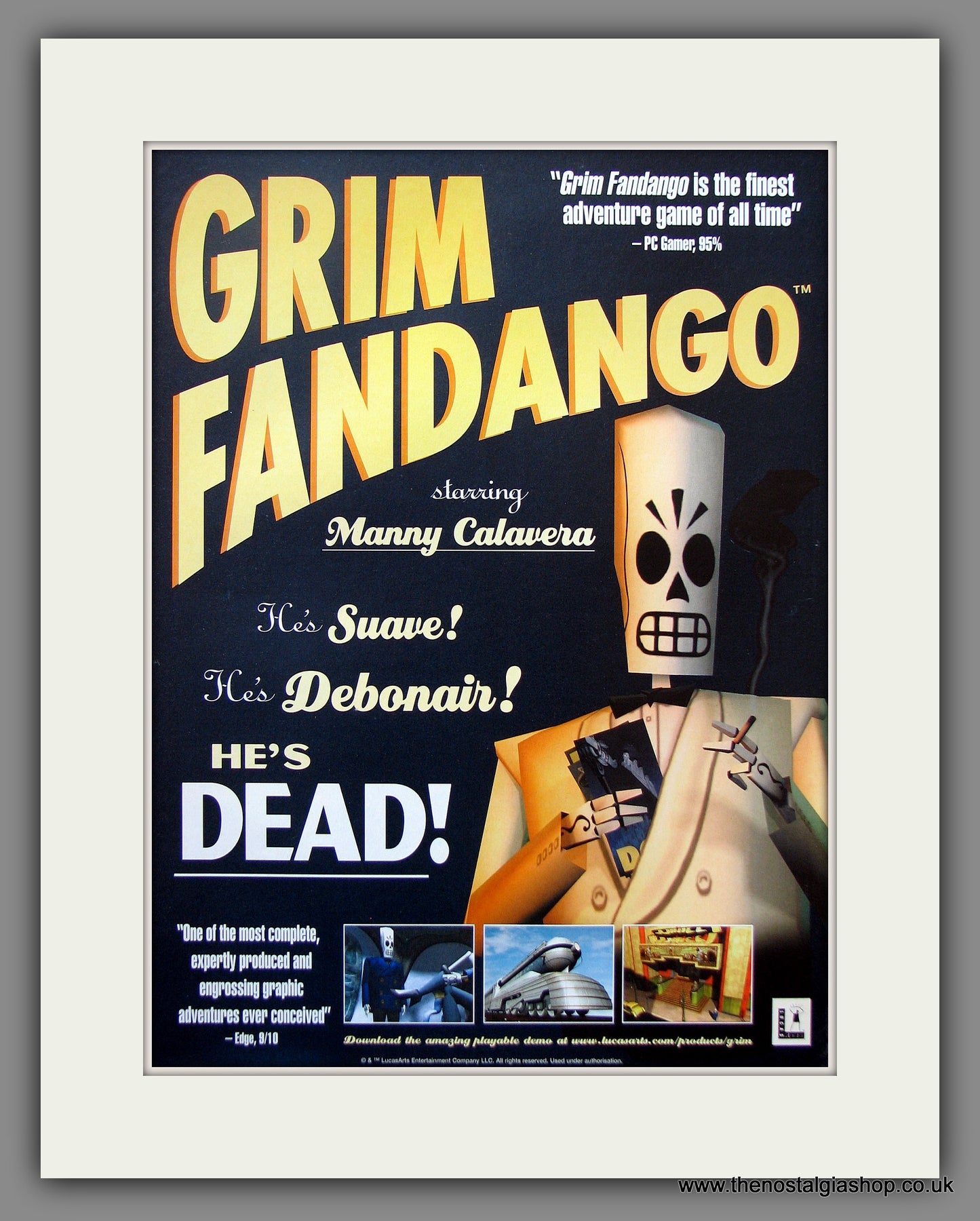 Grim Fandango.  1998 Original Advert (ref AD54921)