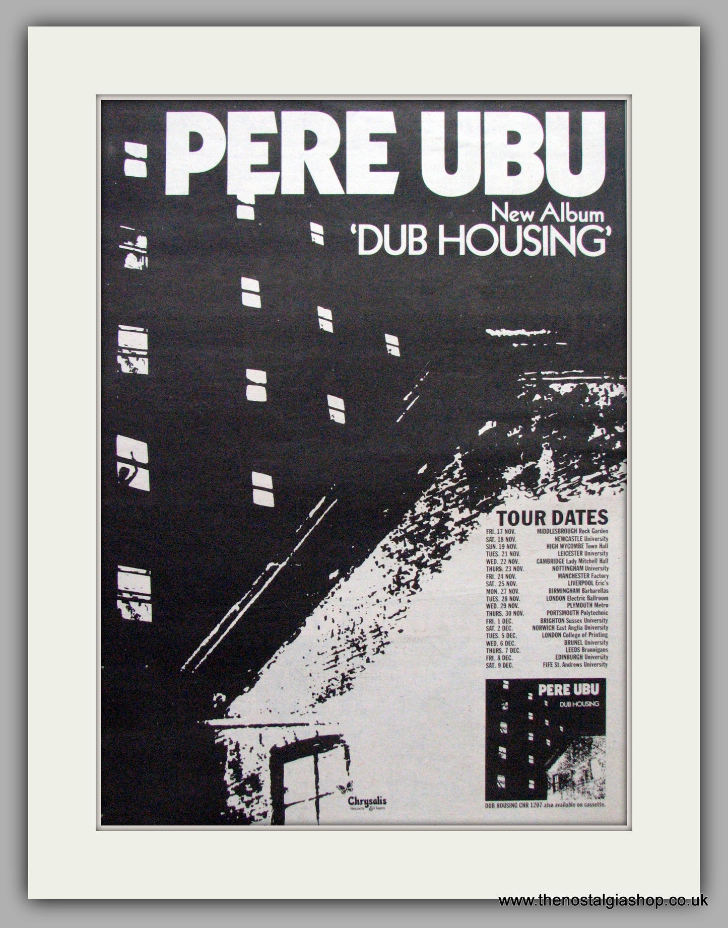 Pere Ubu. Dub Housing. Vintage Advert 1978 (ref AD9553)