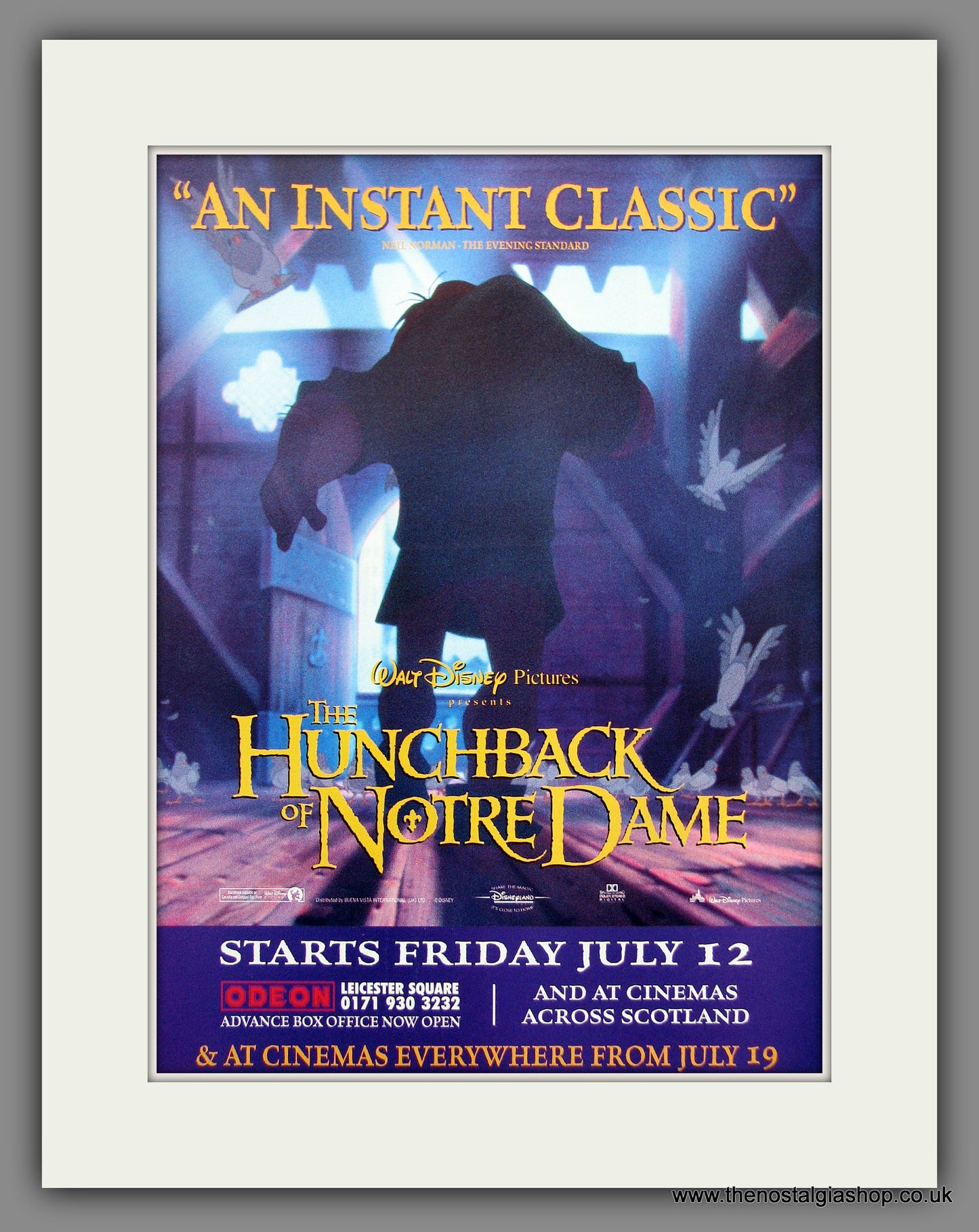 The Hunchback Of Notre Dame. 1996 Original Advert (ref AD54932)