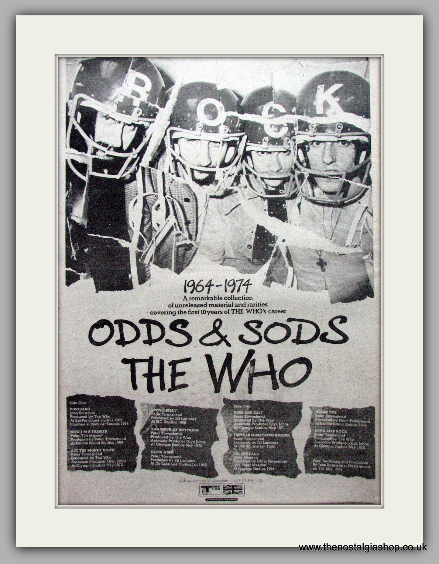 Who (The) Odds and Sods 1964-1974. Vintage Advert 1974 (ref AD9559)