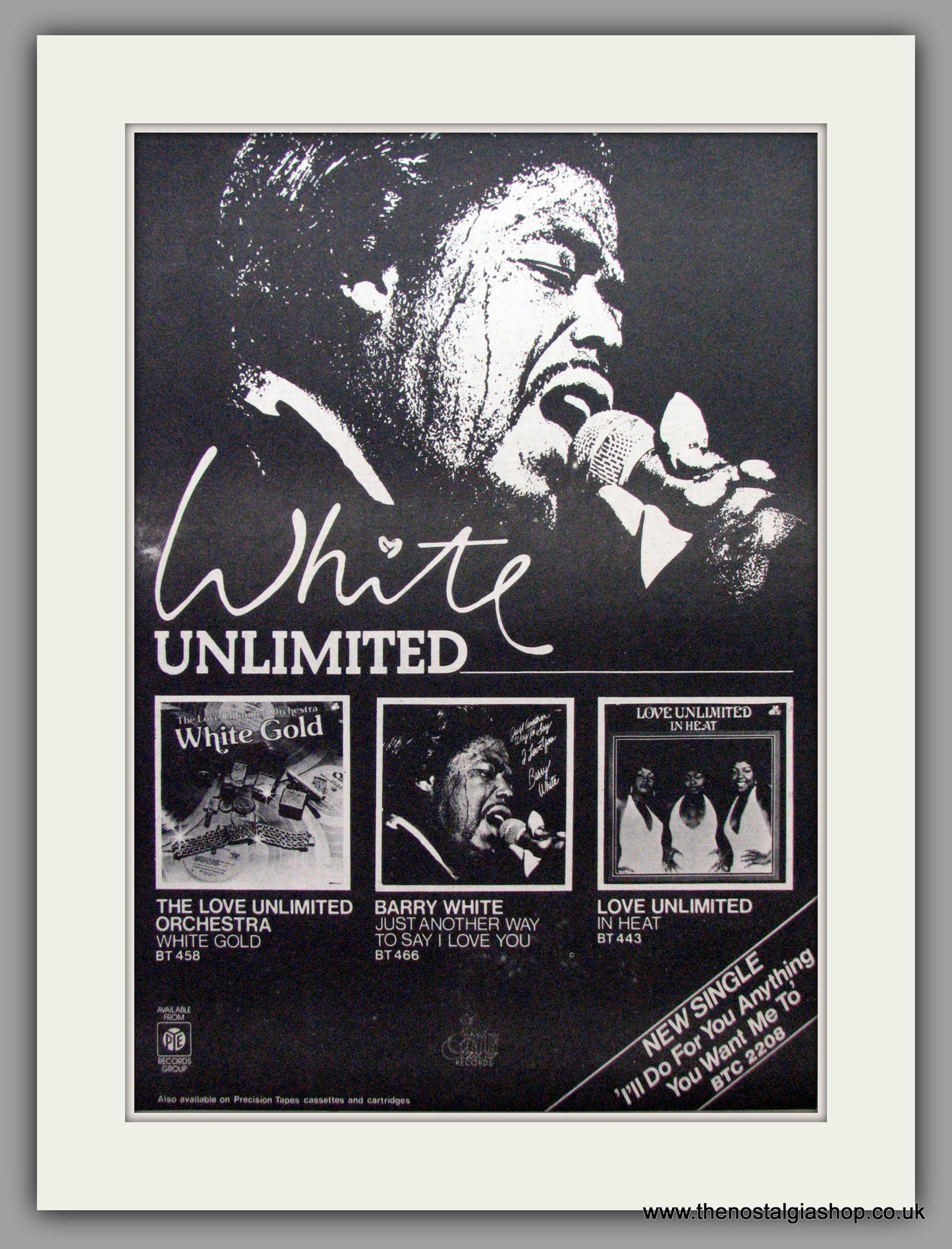 Barry White. Unlimited. Vintage Advert 1975 (ref AD9571)