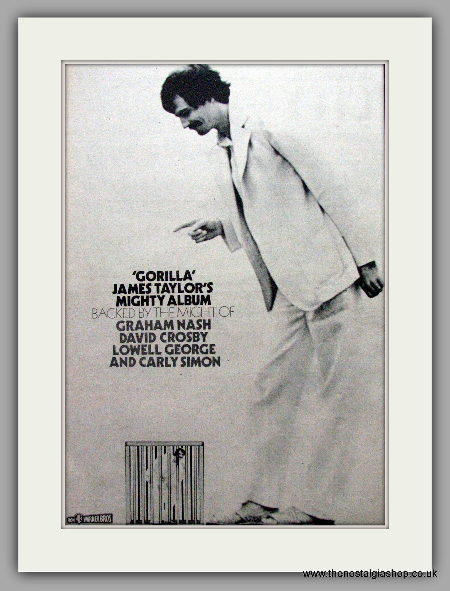 James Taylor. Gorilla. Vintage Advert 1975 (ref AD9572)
