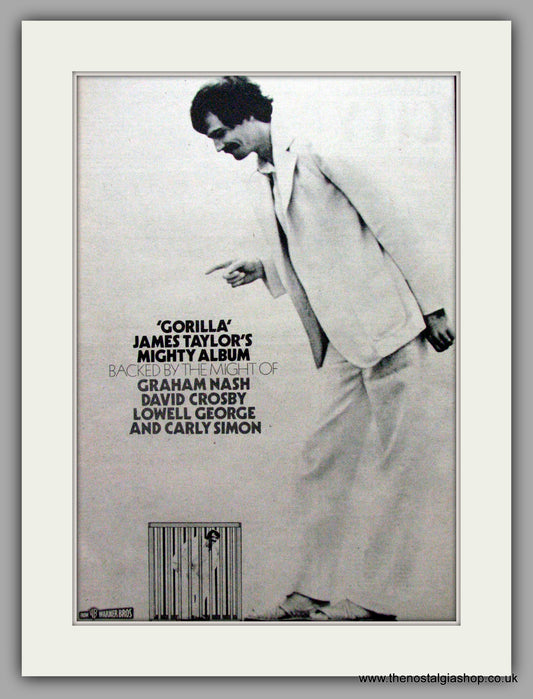 James Taylor. Gorilla. Vintage Advert 1975 (ref AD9572)