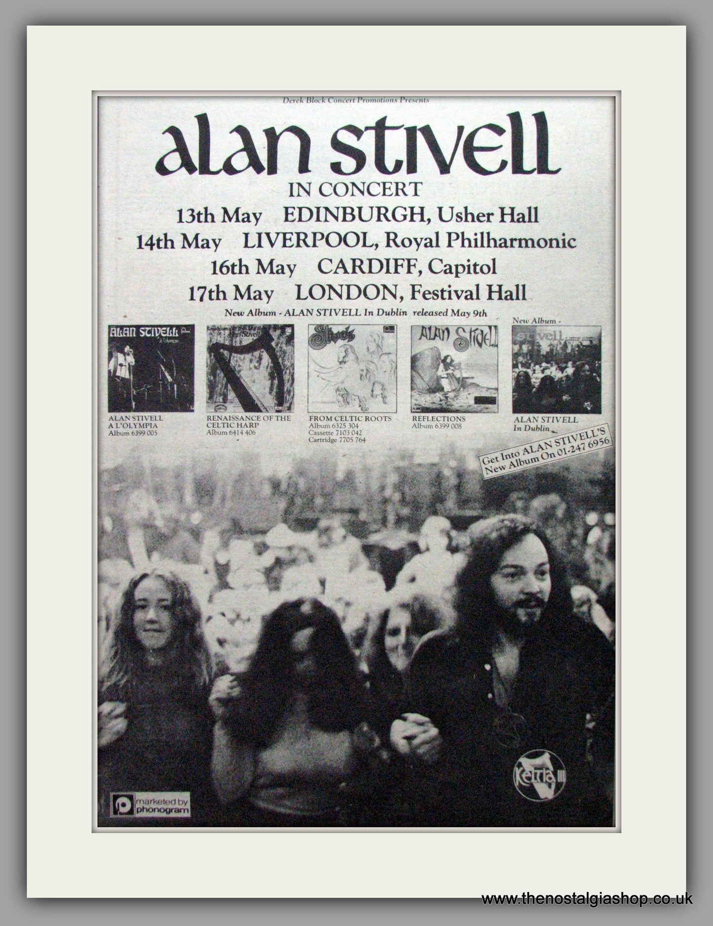 Alan Stivell In Concert, UK Tour. Vintage Advert 1975 (ref AD9574)